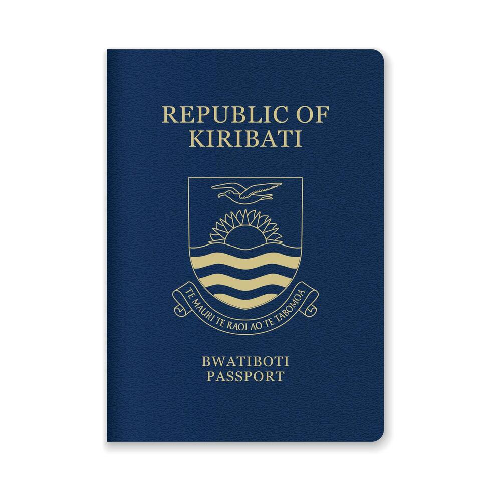 Kiribati Passport Cover with Gold Emblem and Text vector