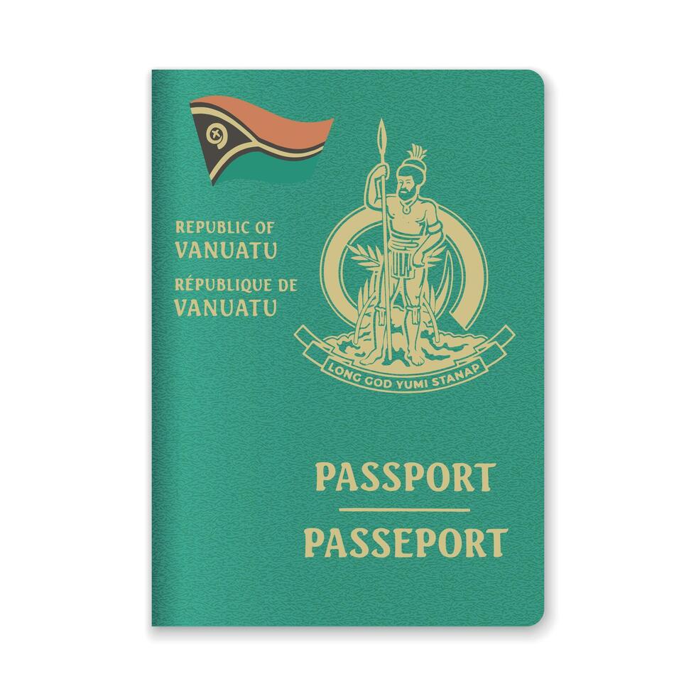 Vanuatu Passport Cover with Gold Emblem and Text vector