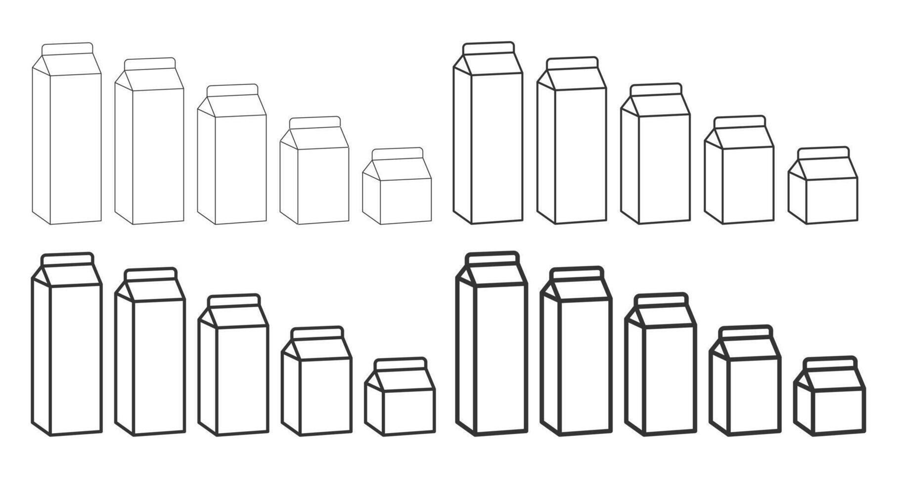 Carton packaging icon symbol. Packaging for liquid, Kefir, milk, juice. Nutrition Package empty Logo, sign. line art illustration image. Isolated on white background. vector
