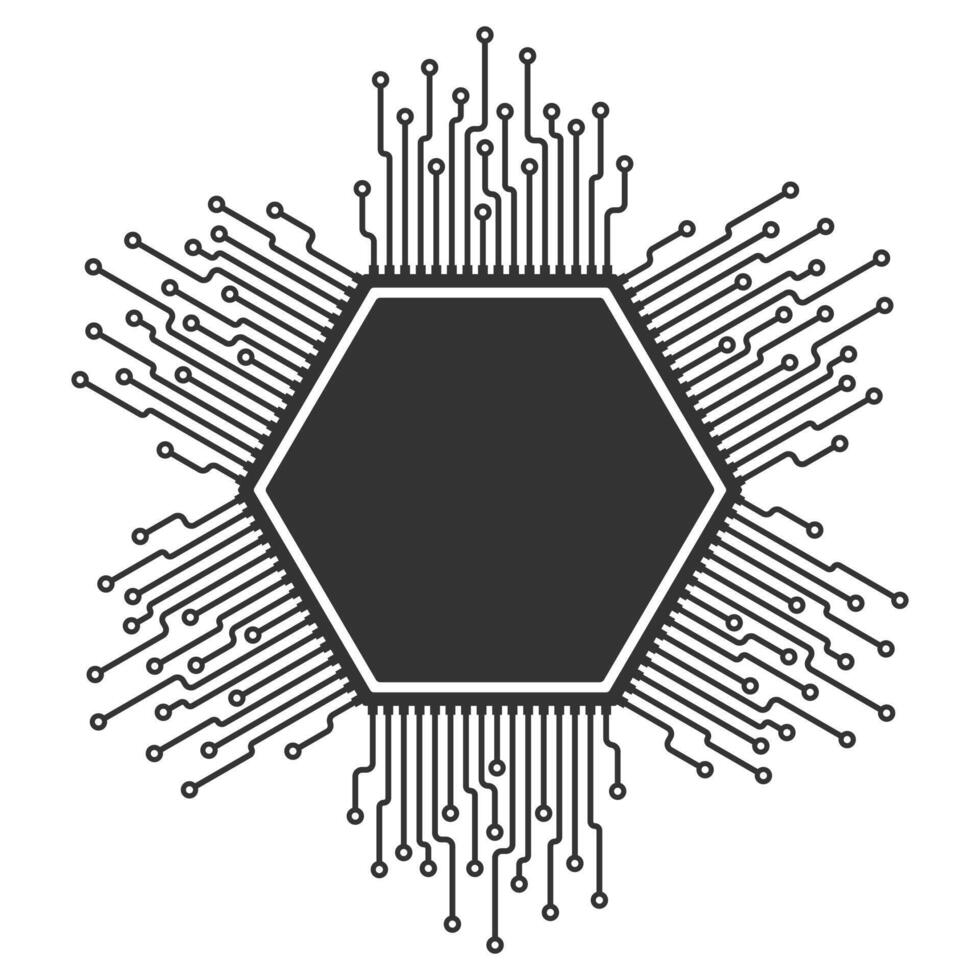 AI, CPU, GPU microchip icon, Machine learning micro chip symbol, ML icon, Artificial intelligence sign. circuit board illustration image. Isolated on white background. vector