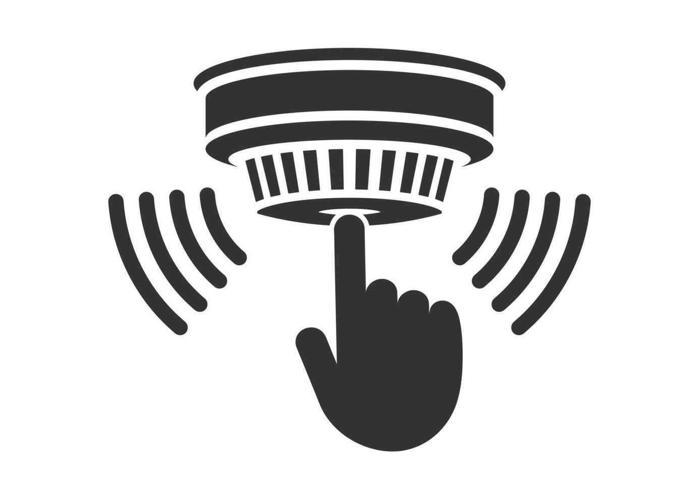 Test your smoke alarms. Smoke detector icon symbol. Fire alarm logo sign. Fire safety equipment. fire alarm illustration image. Isolated on white background. vector
