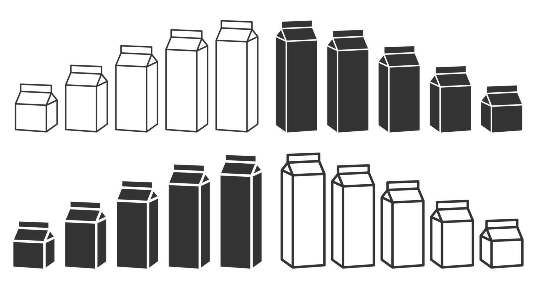 Carton packaging icon symbol. Packaging for liquid, Kefir, milk, juice. Nutrition Package empty Logo, sign. illustration image. Isolated on white background. vector