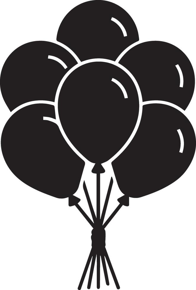 Happy New Year Balloon Silhouette Celebration Design vector