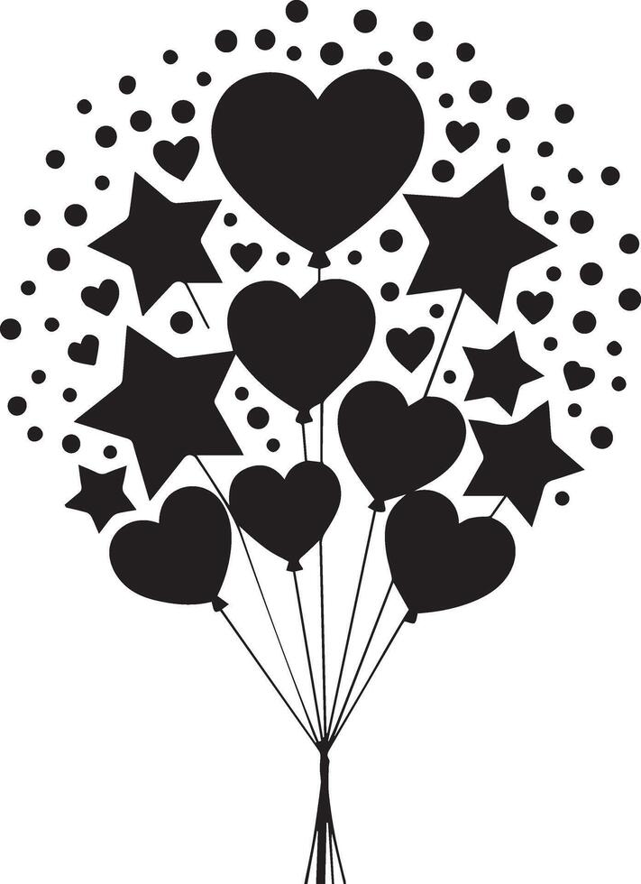 New Year's Eve Balloon Silhouette for Event Design vector