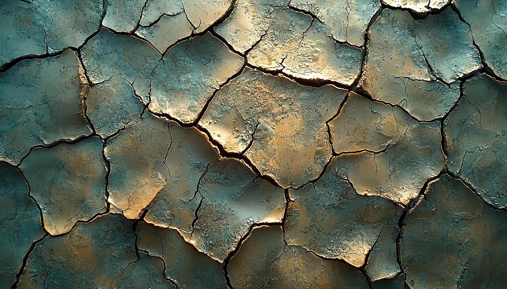 Old wall stained with mud, rough and broken generated by AI photo