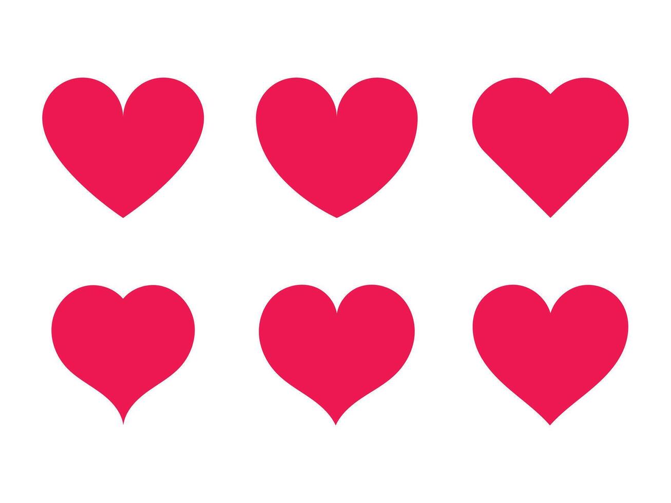 set of pink heart icons, collection of pink heart icons vector