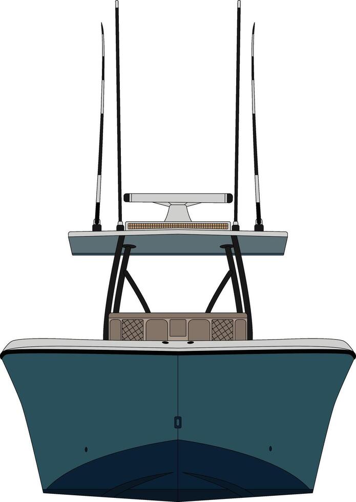 Front view boat , illustration on background vector