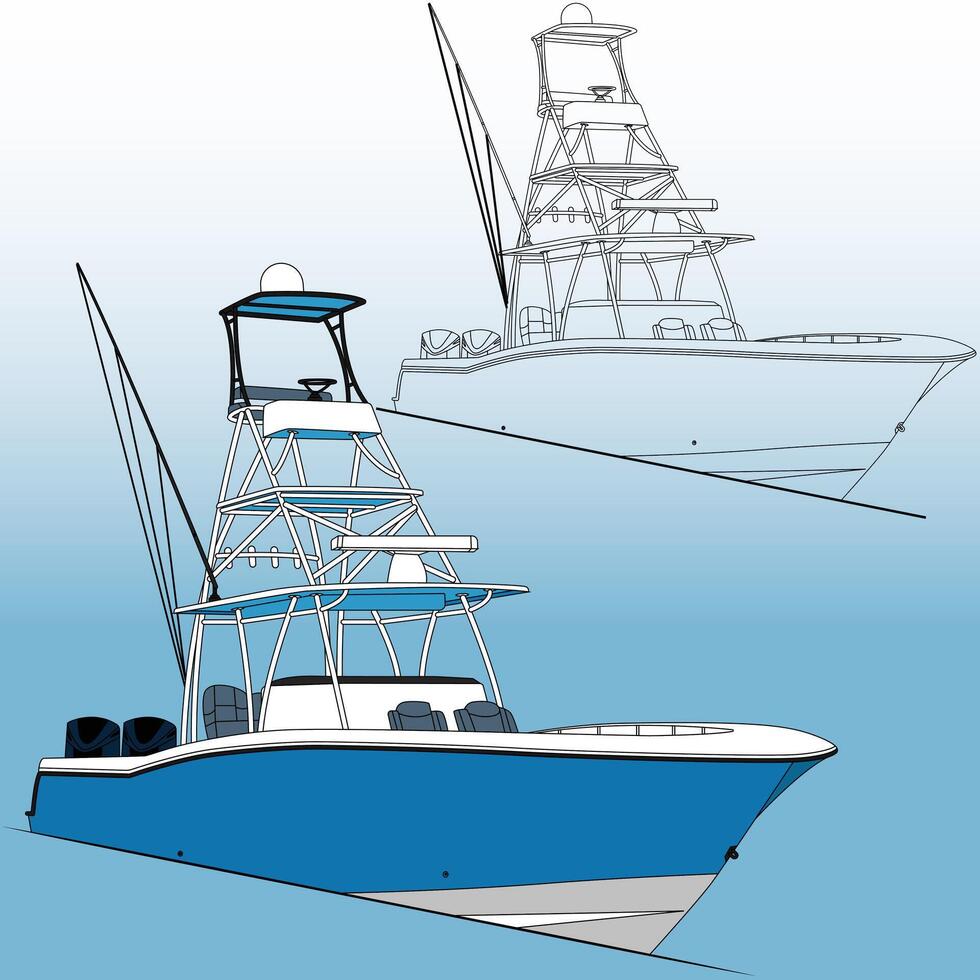 Yacht , illustration on background vector