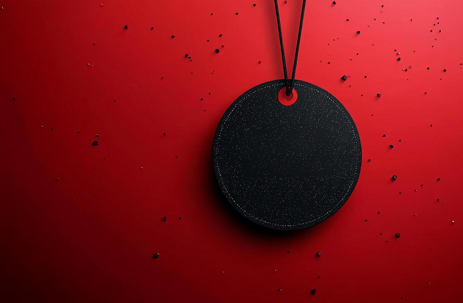 Shiny metal circle decoration on dark backdrop illustration generated by AI photo