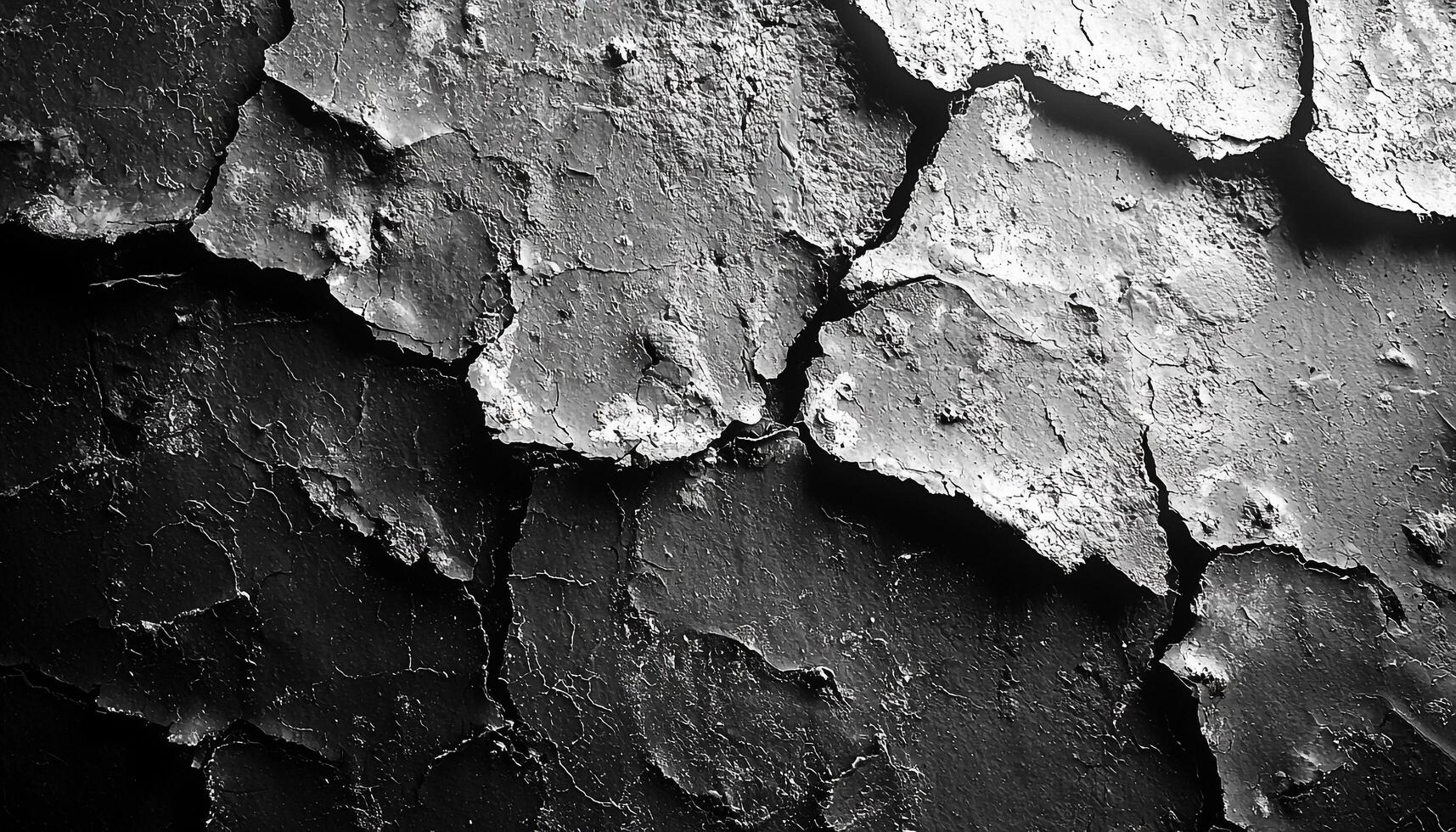 Dirty old rough wall building feature damaged dark generated by AI photo