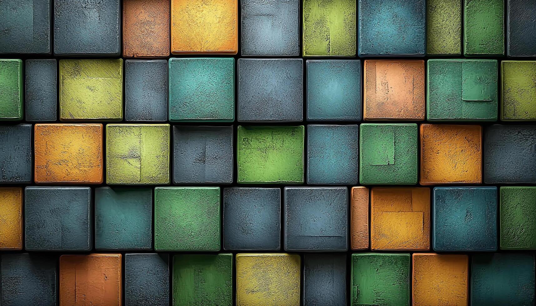 Geometric shapes in a row on shiny wall generated by AI photo