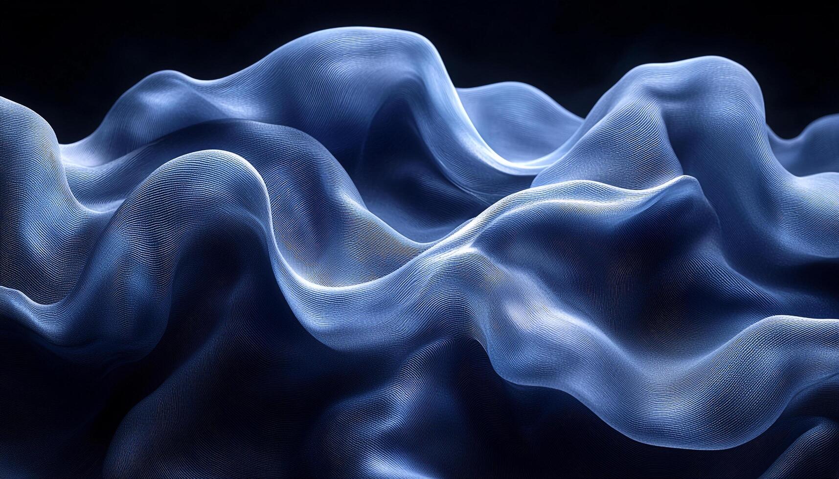 Smooth wave pattern flowing in dark space illustration generated by AI photo