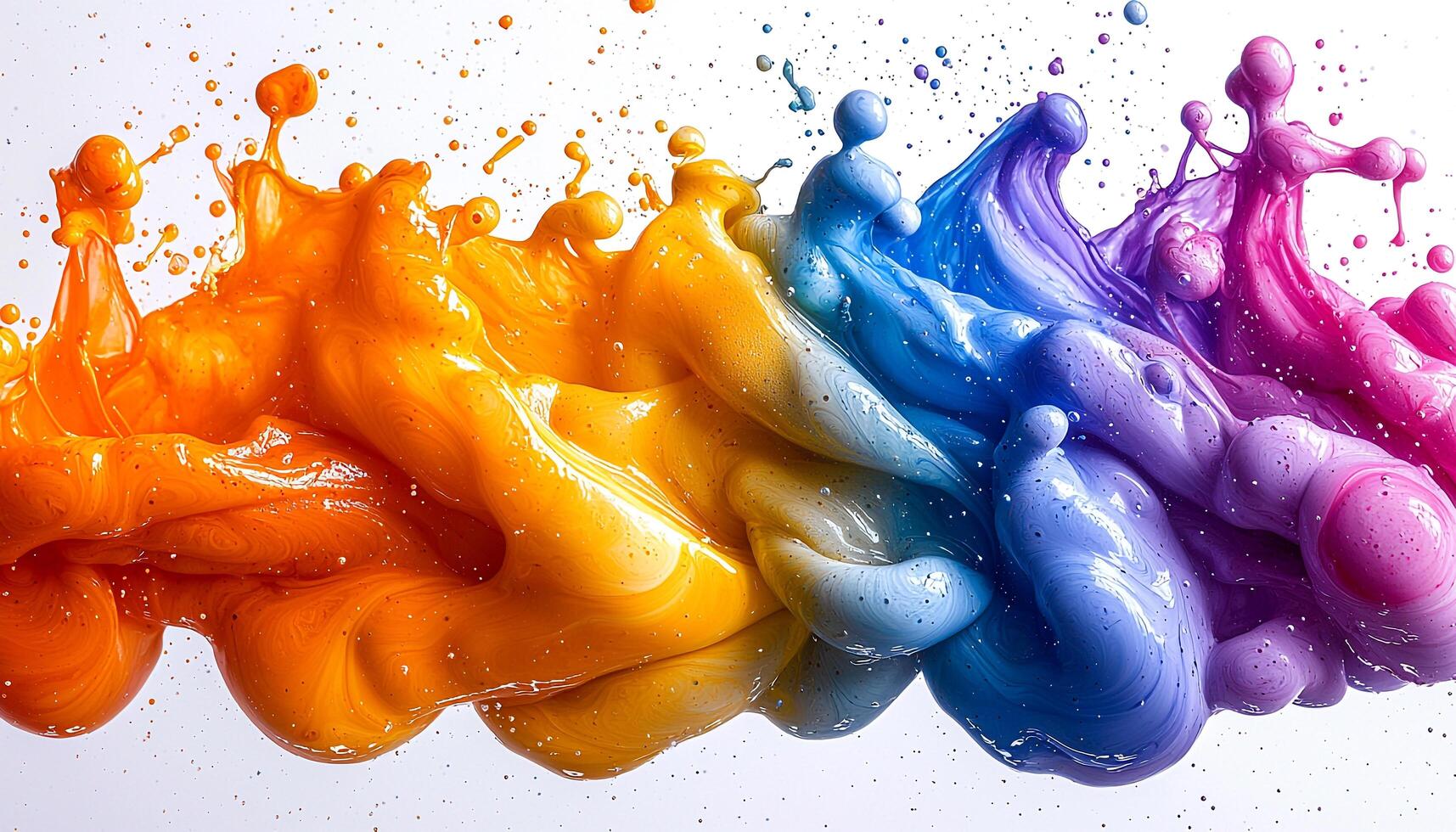 Vibrant colors mixing in liquid, messy purple wave generated by AI photo