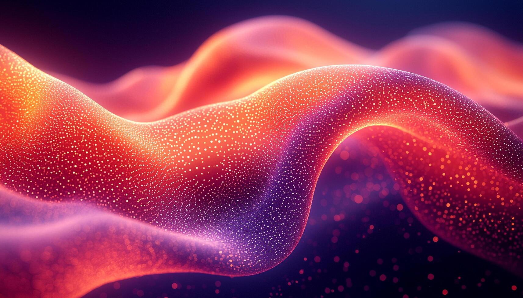 Glowing wave pattern flowing in futuristic fantasy space generated by AI photo