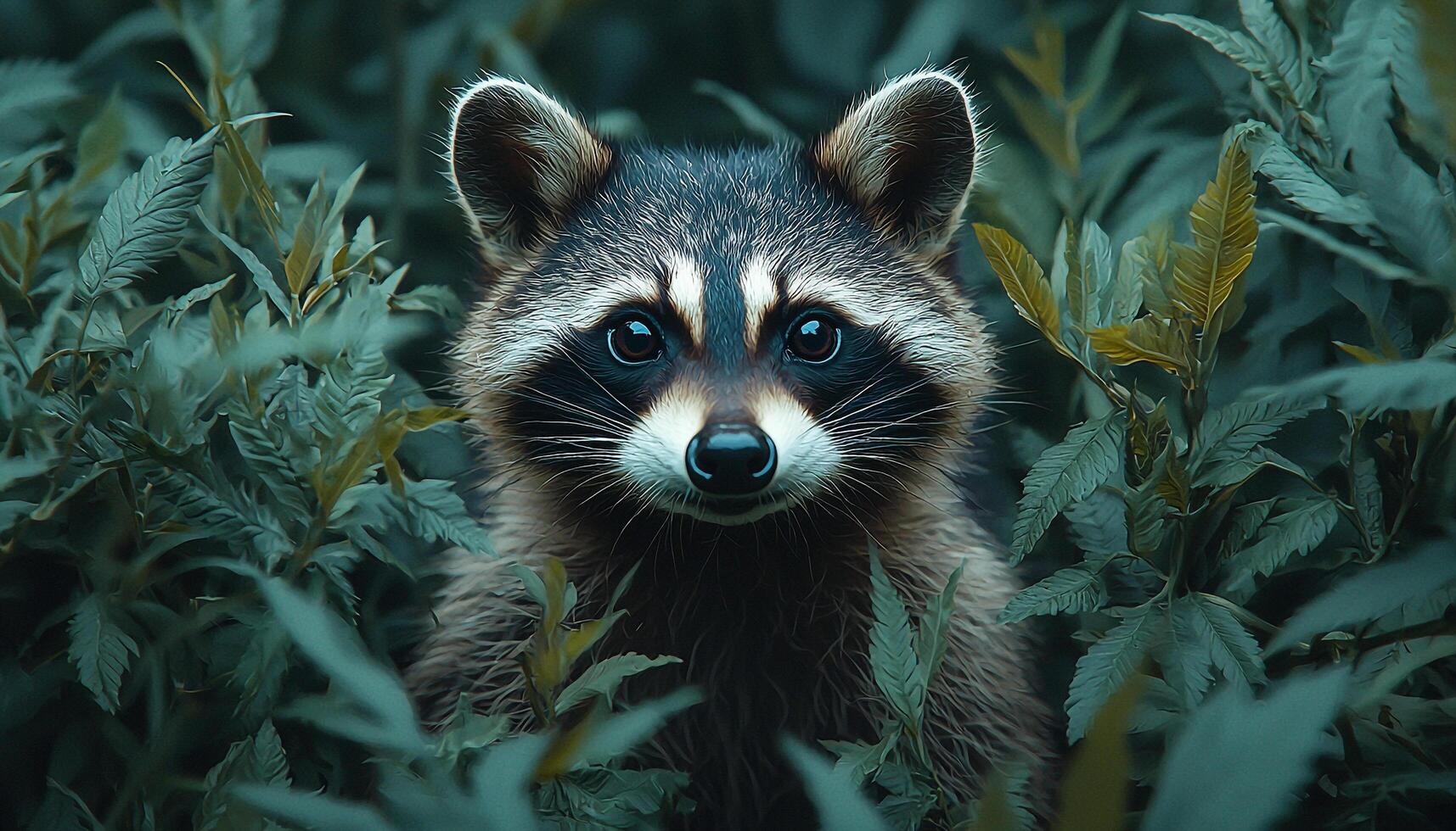 Cute small mammal looking at camera in forest generated by AI photo