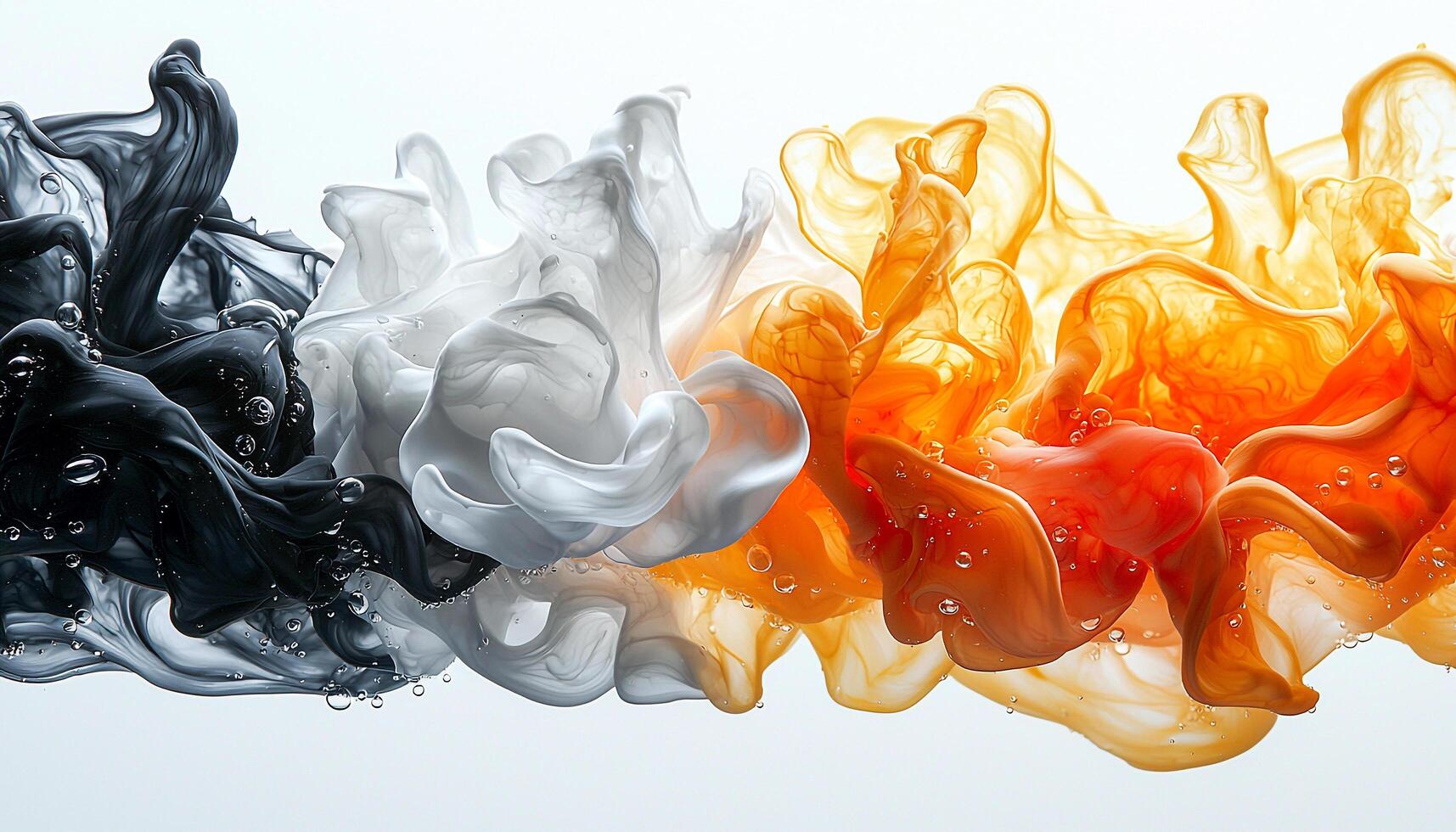 Vibrant colors mixing in smooth flowing liquid shape generated by AI photo
