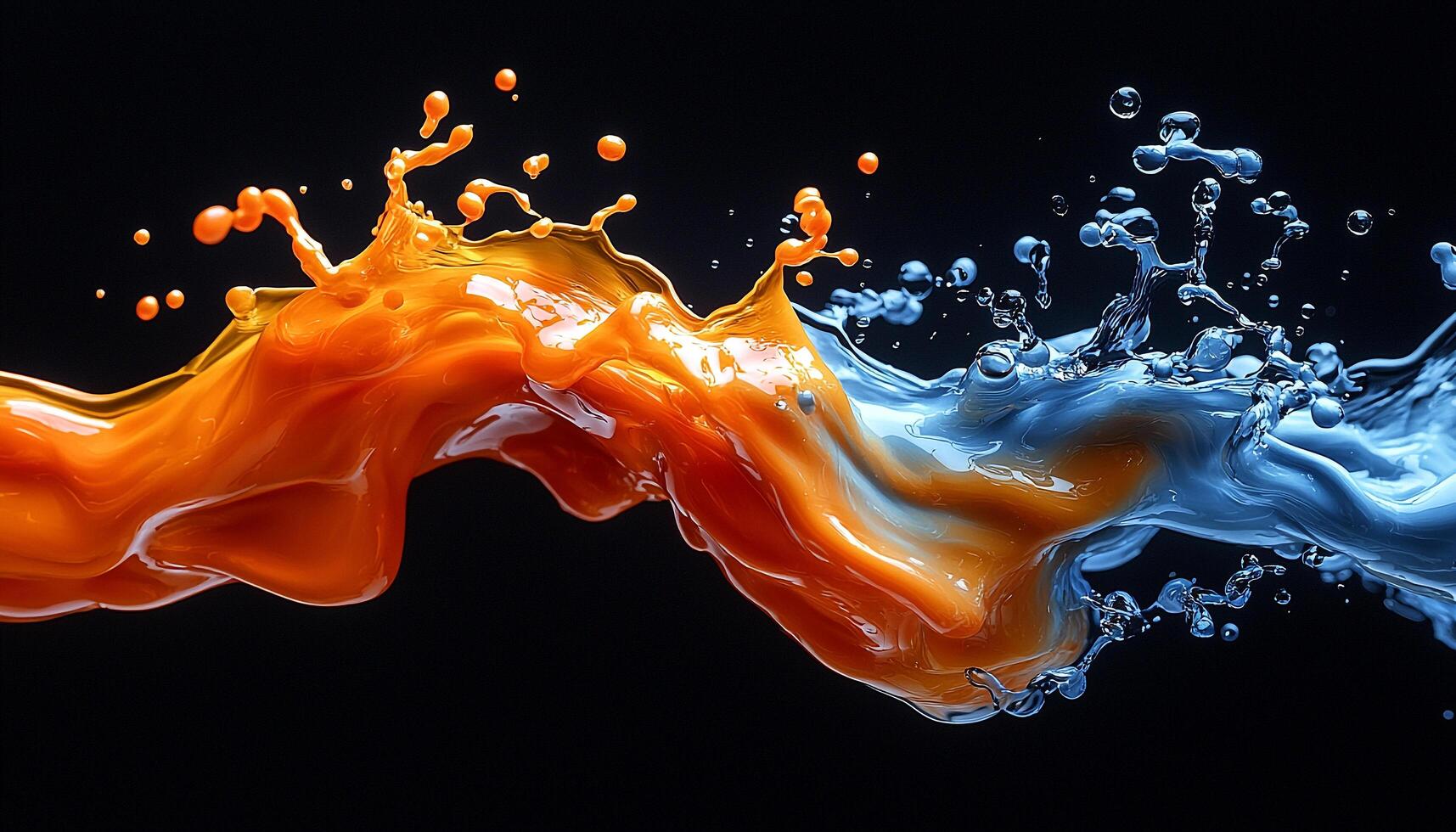Flowing water, vibrant colors, smooth wave pattern, reflection generated by AI photo