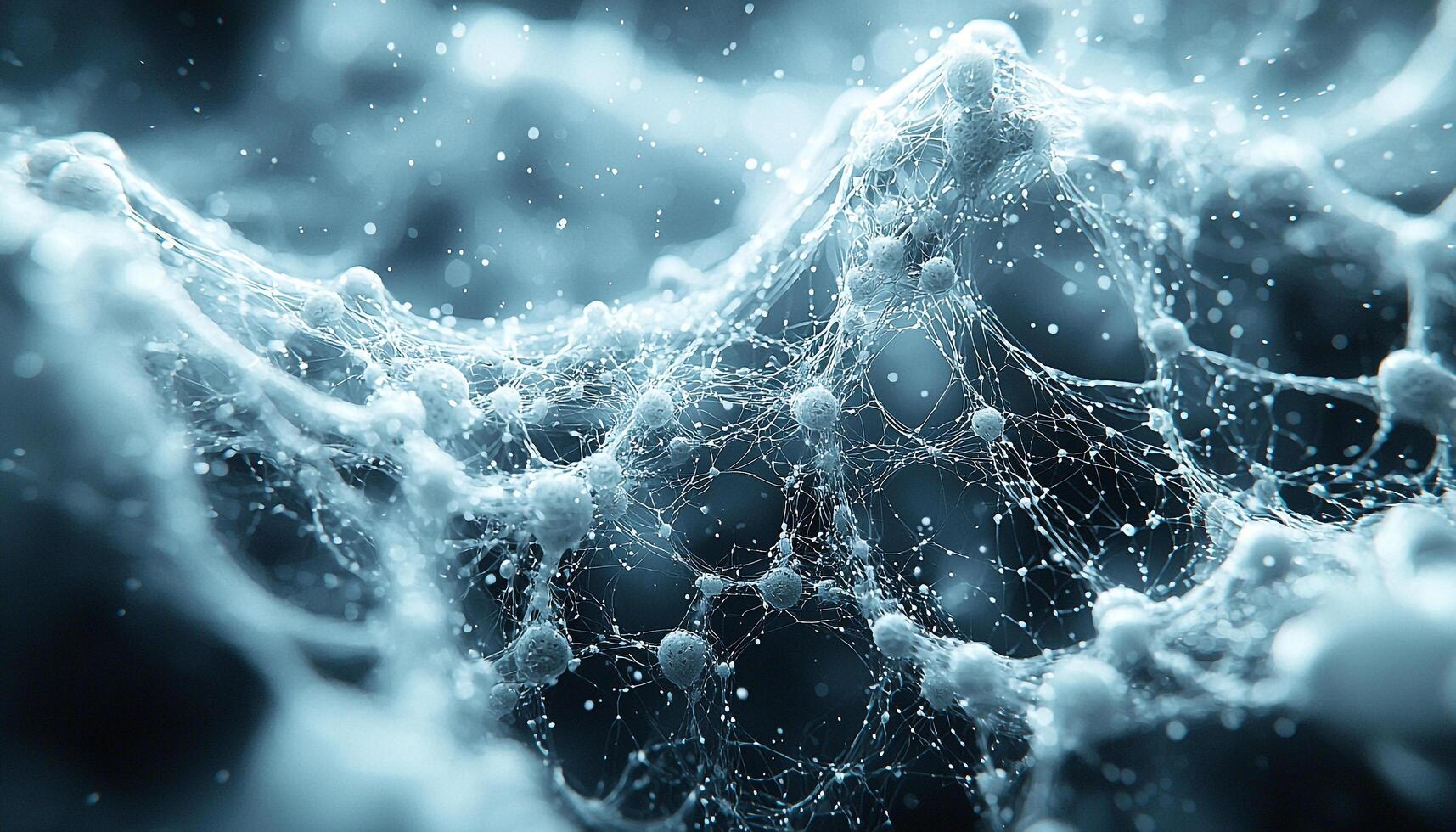Bright futuristic science illustration of molecular structure in space generated by AI photo