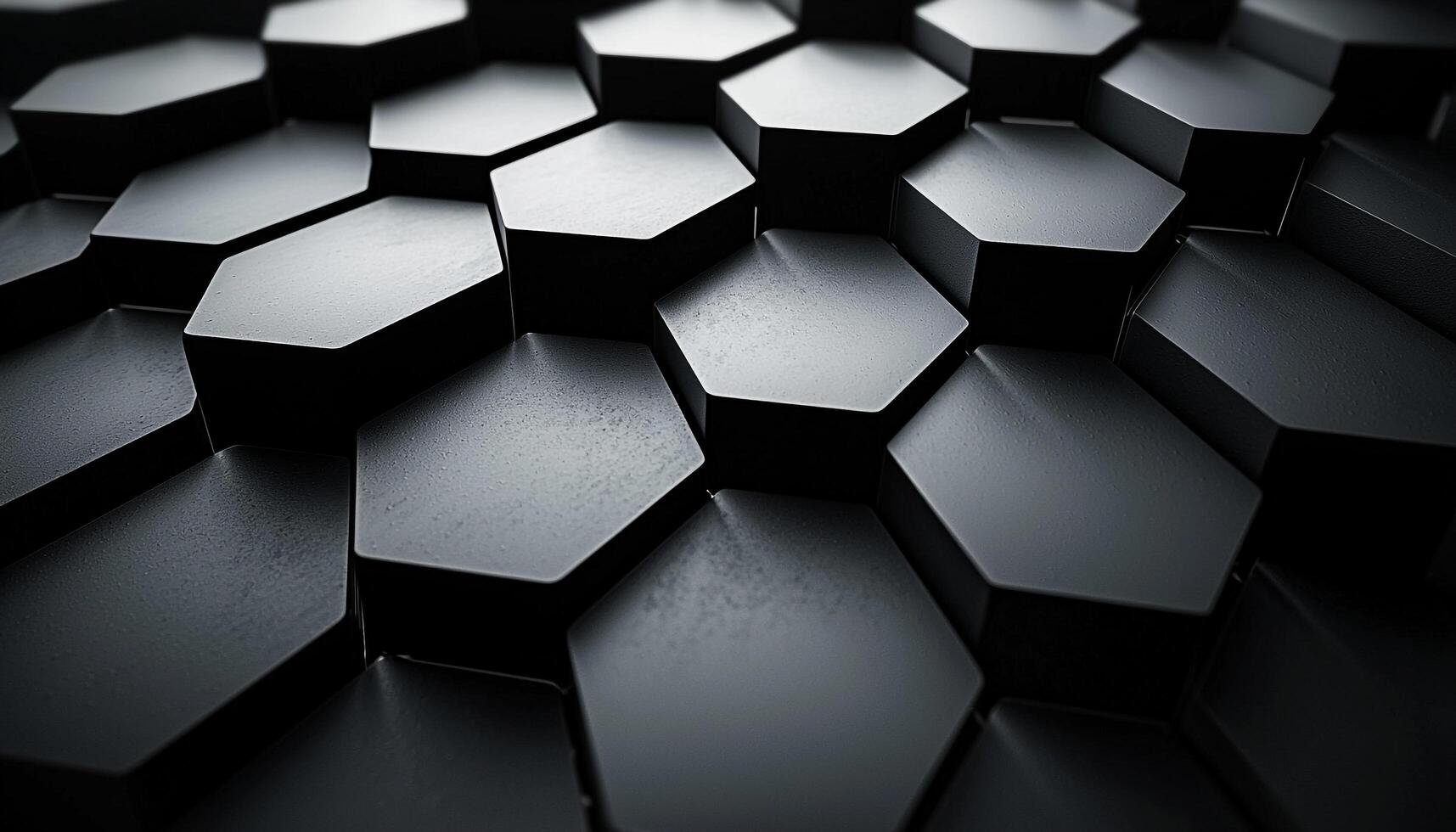 Geometric shape futuristic technology metal illustration hexagon shiny generated by AI photo
