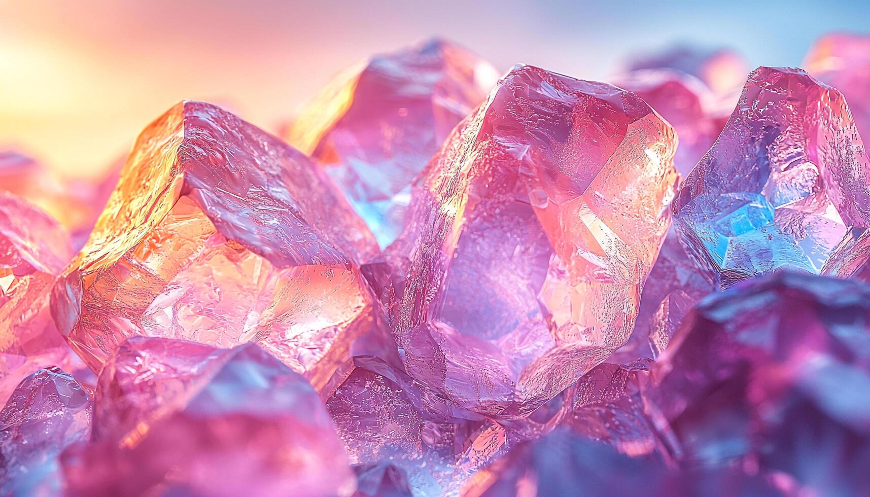 Beautiful amethyst gemstone in vibrant pink color pattern generated by AI photo