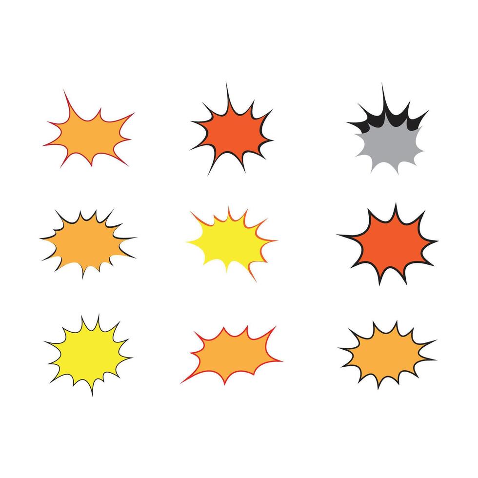 Comic explosion speech bubble shapes vector