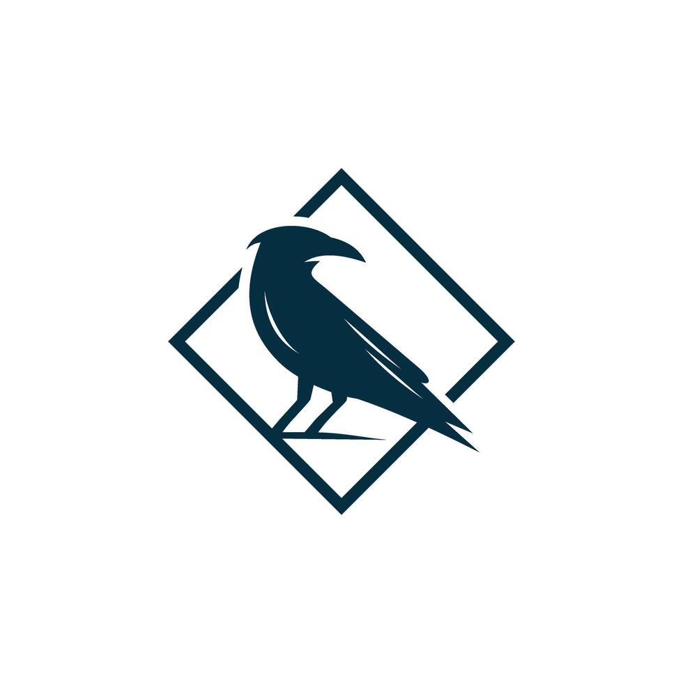 illustration of raven animal logo vector