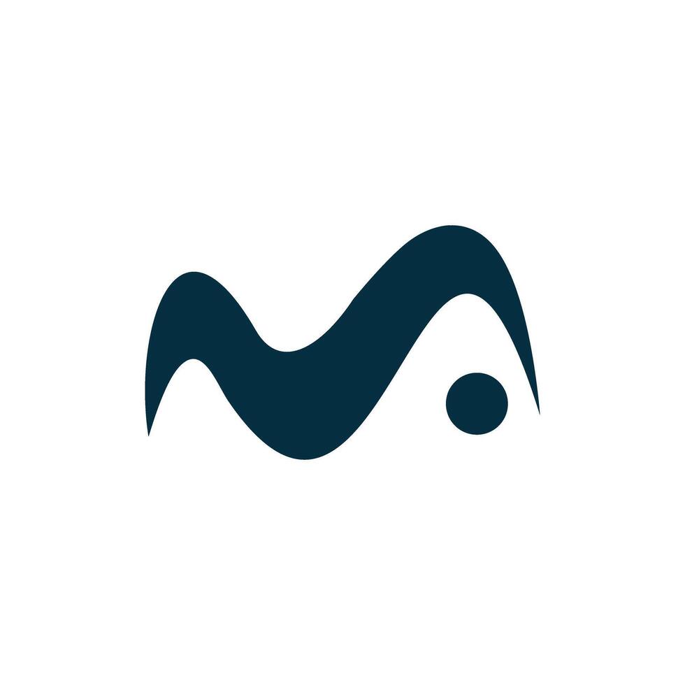 Simple M wave logo template vector
