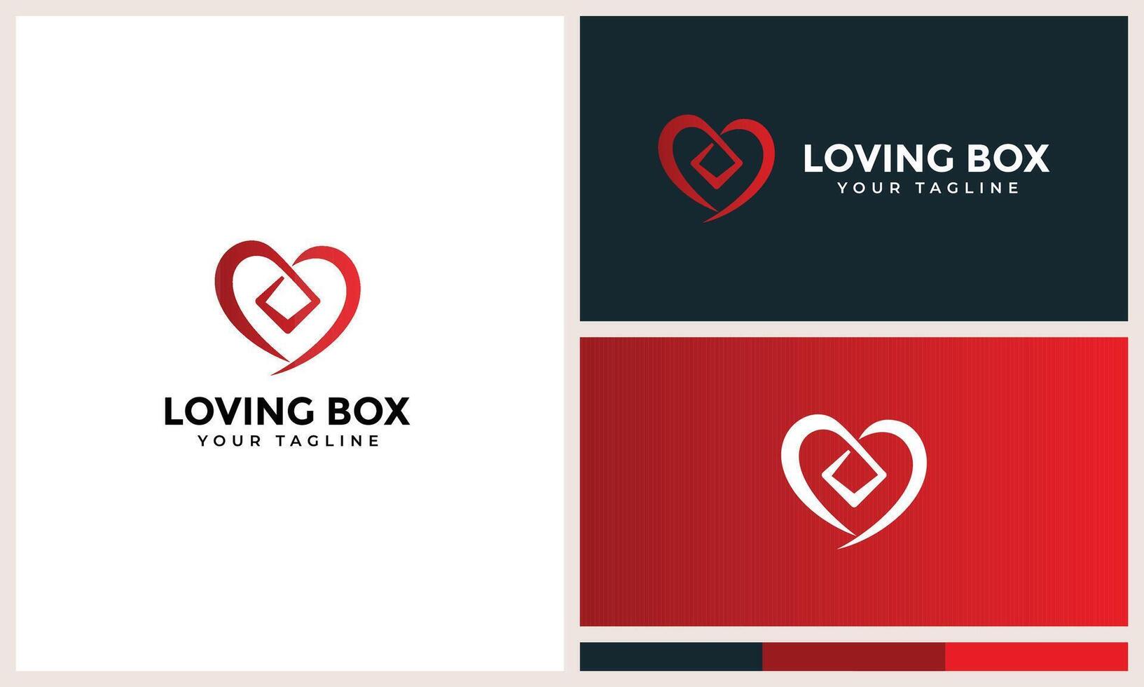 heart loving box logo icon vector