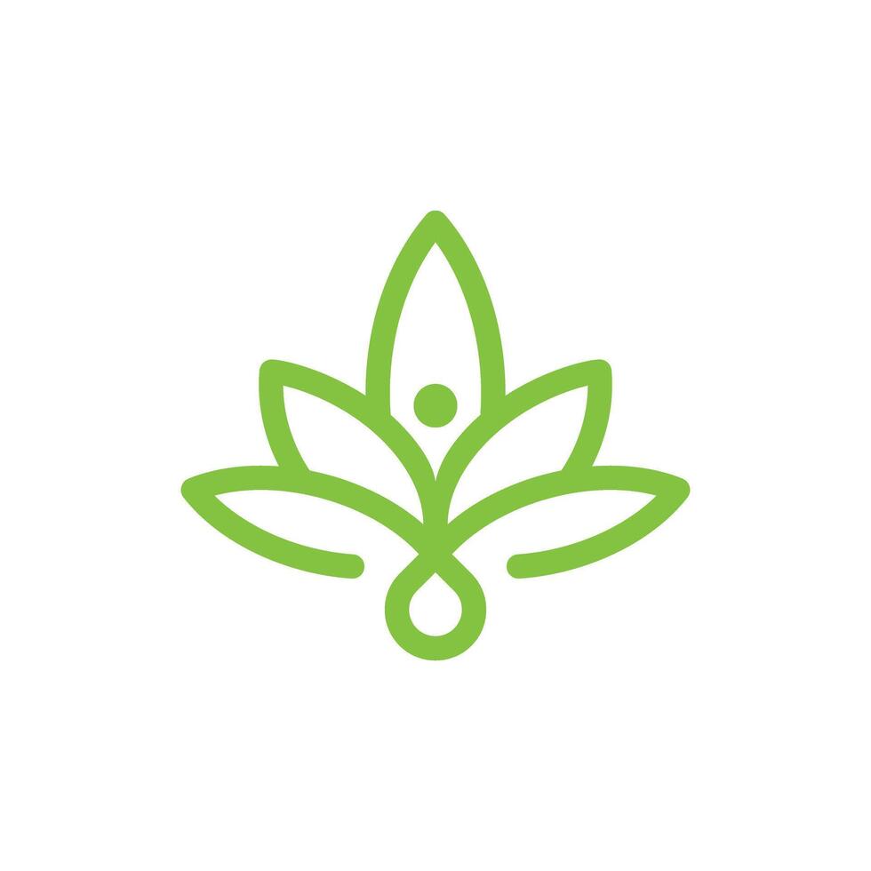 Simple line cannabis leaf logo vector