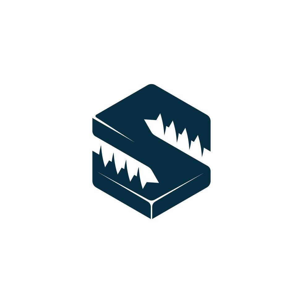 initial S with screw silhouette vector