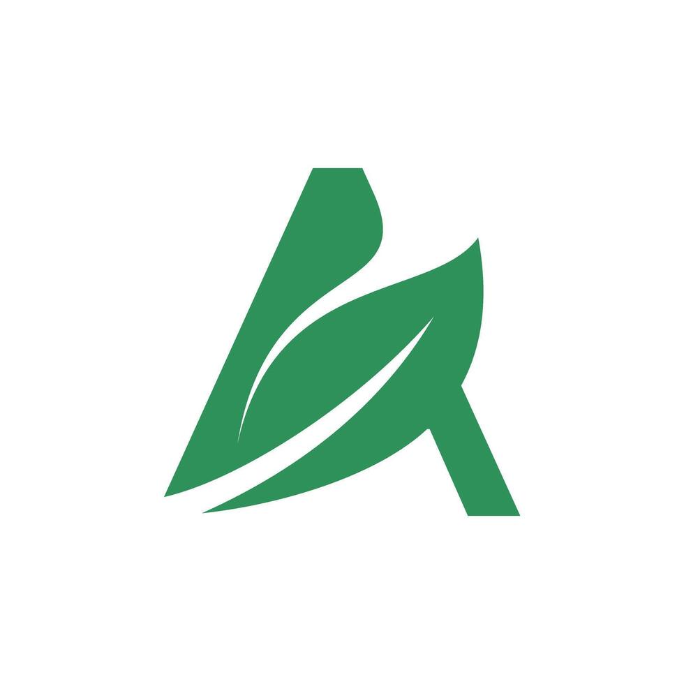 leaf in the monogram A logo vector