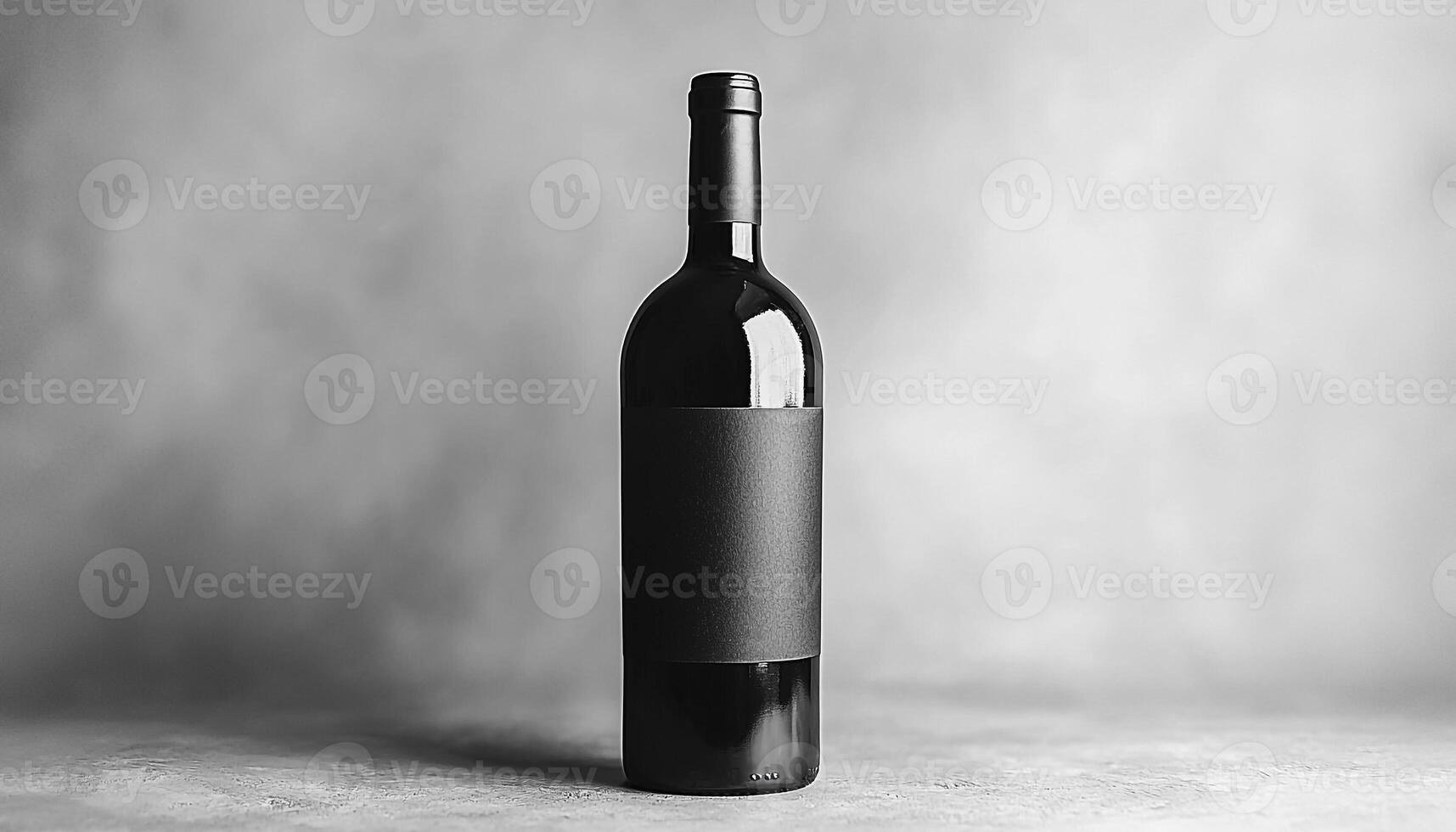 Luxury wine bottle with elegant label and glass generated by AI photo
