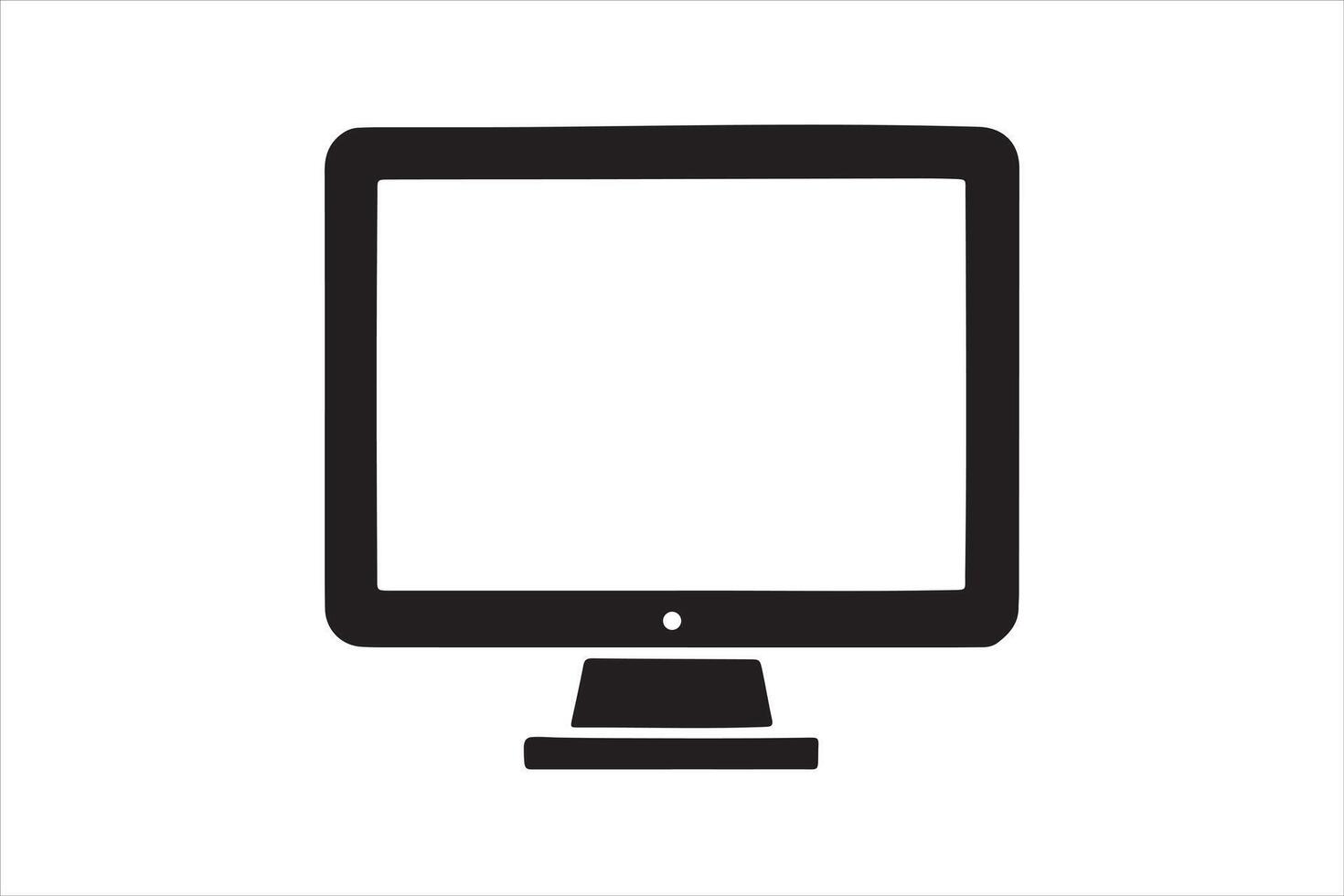 computer monitor, LED LCD TV display monitor silhouette art illustration vector