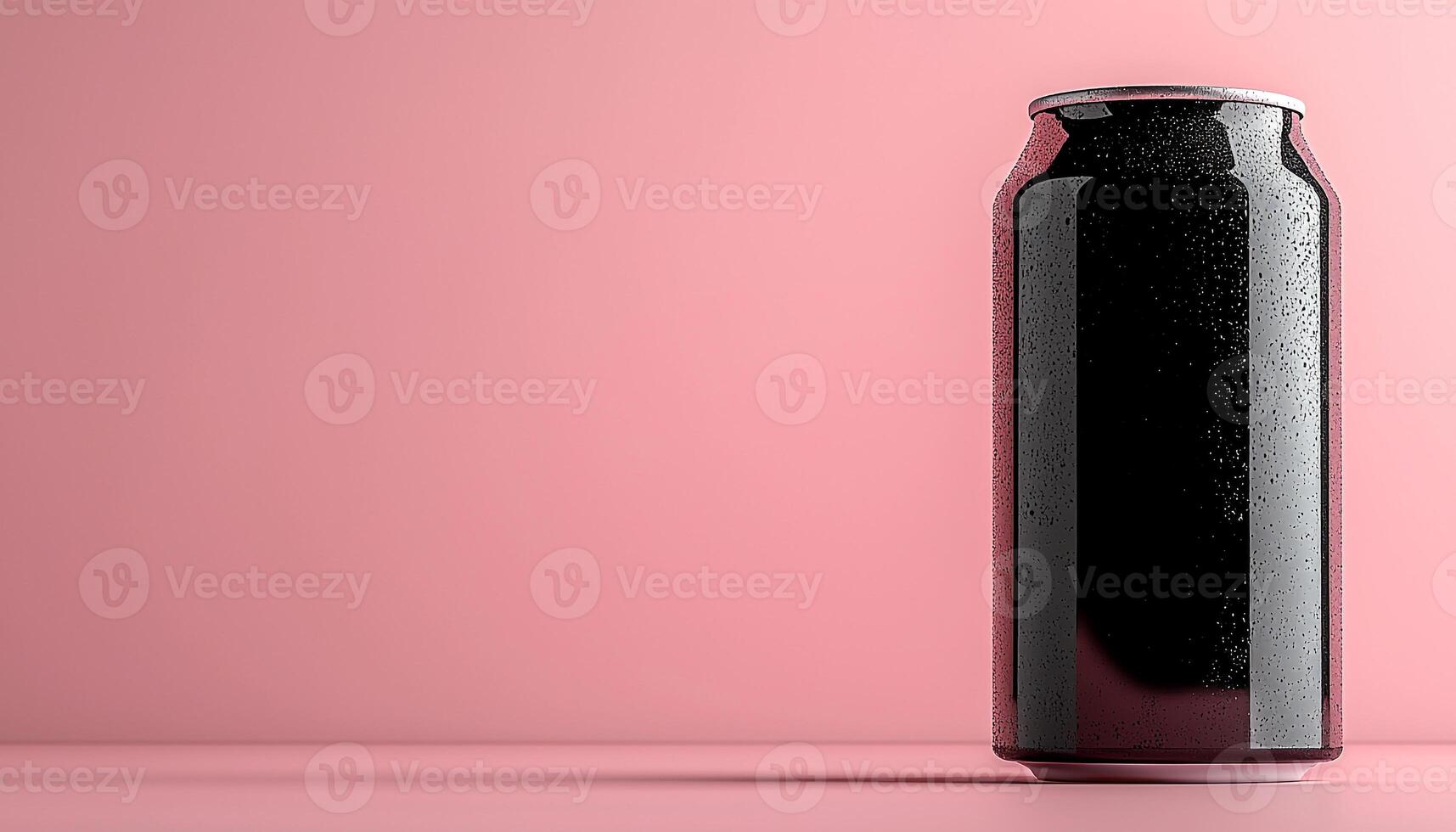 Refreshing liquid in metal bottle on shiny table generated by AI photo