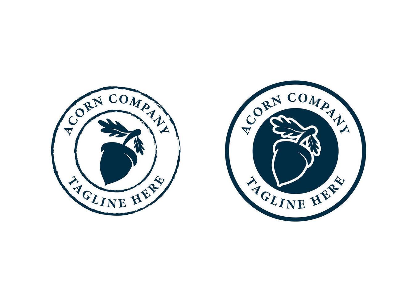 Oak leaf acorn logo design vector