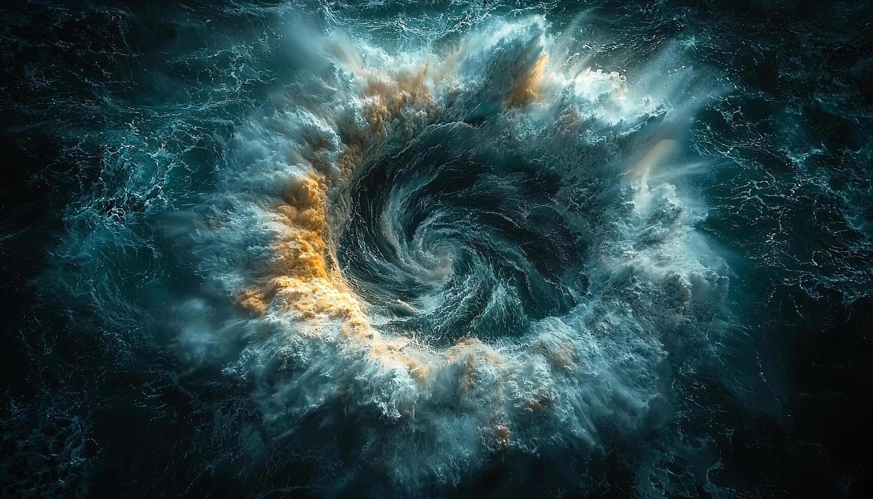 Glowing galaxy swirling in dark space, futuristic illustration generated by AI photo