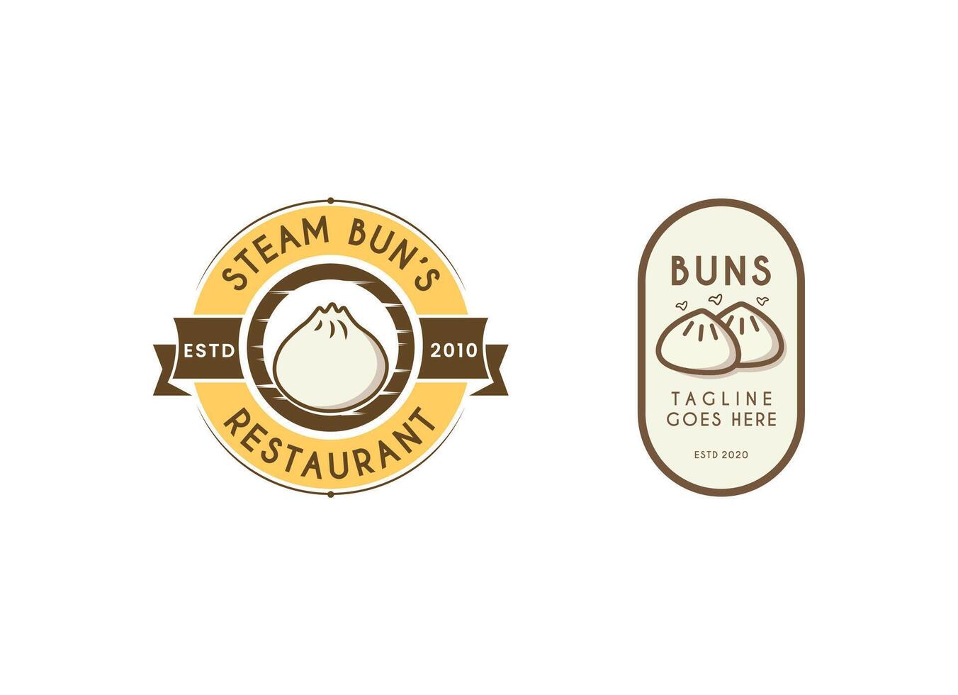 China Restaurant Steamed Buns Logo Design vector
