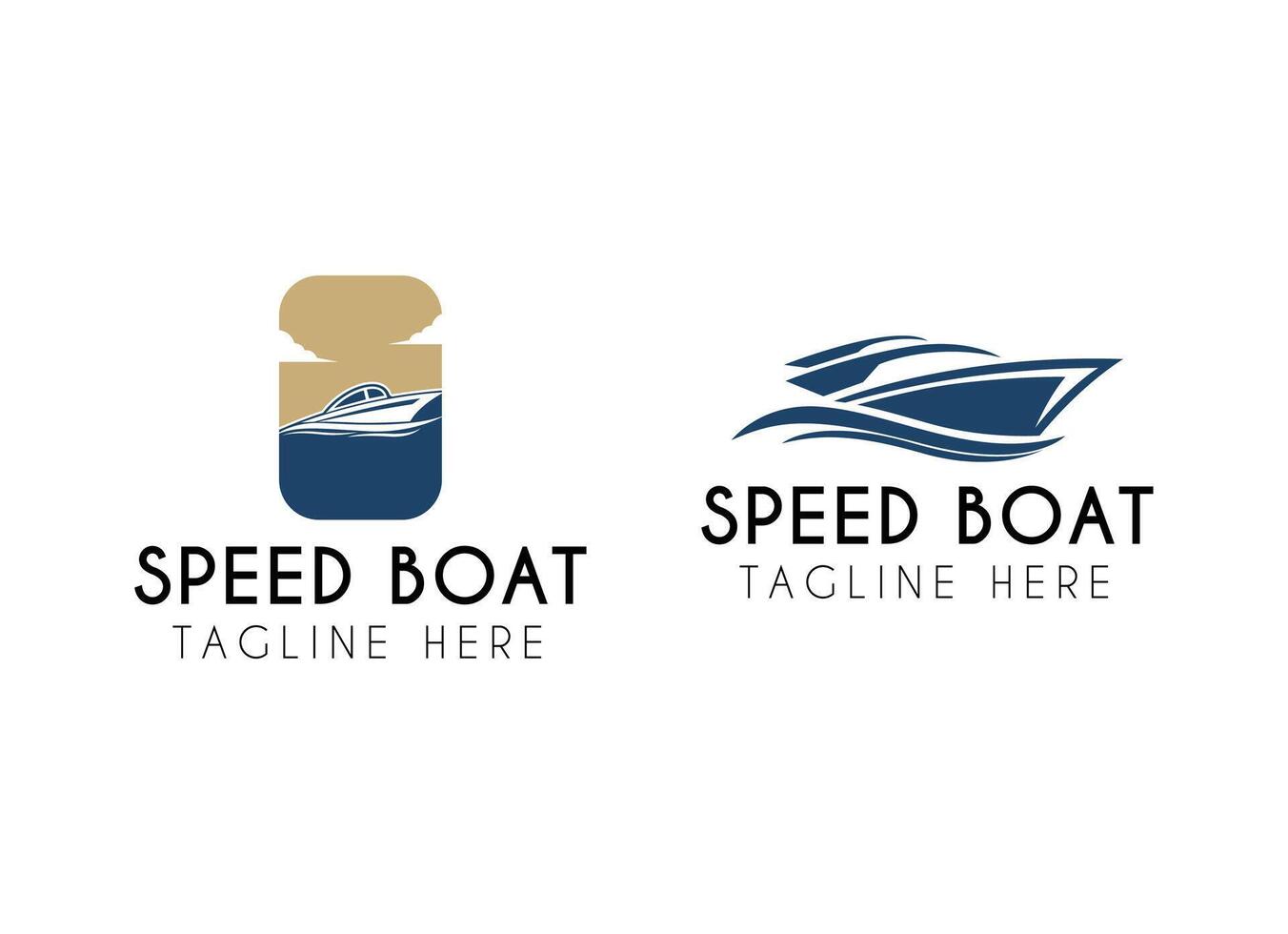 Speed boat logo. Silhouette of jet boat logo design vector