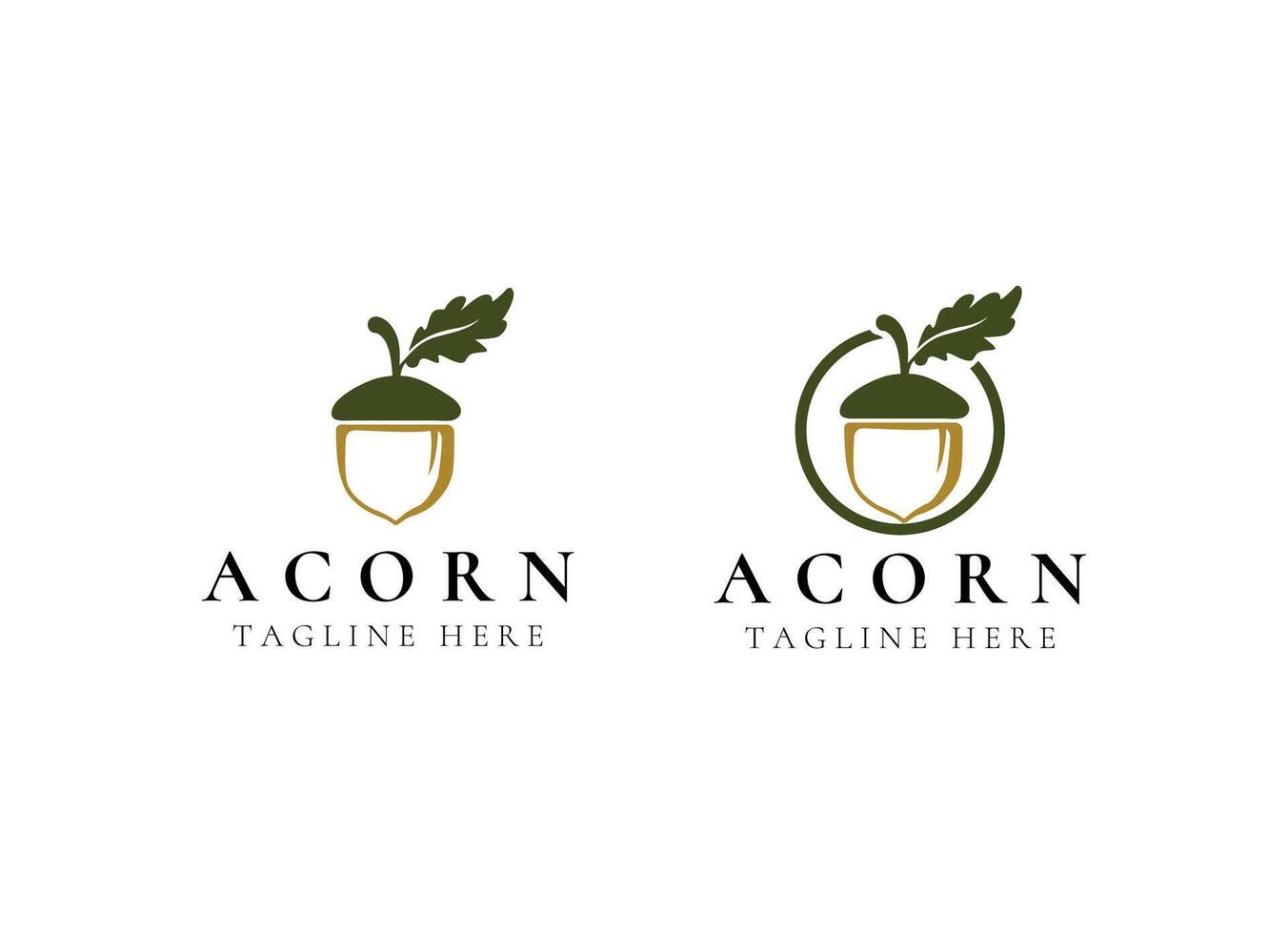 Oak leaf acorn logo simple vector