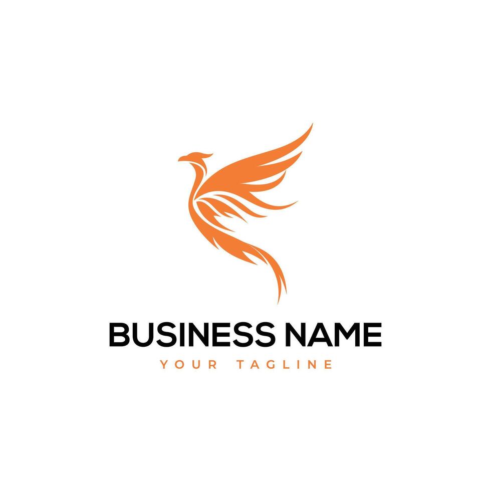 simple design of phoenix logo vector