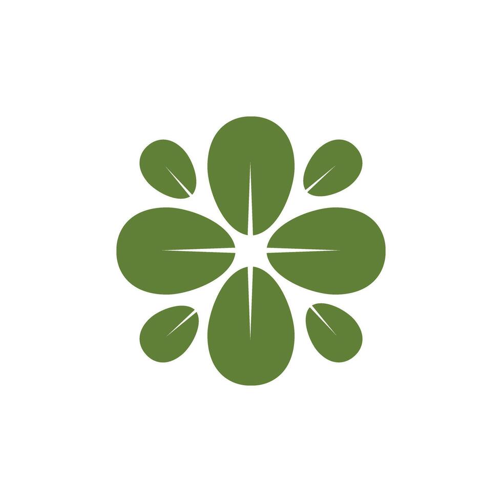 Simple green leaf logo design vector