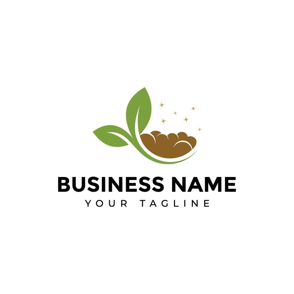 simple friendly environment leaf logo vector