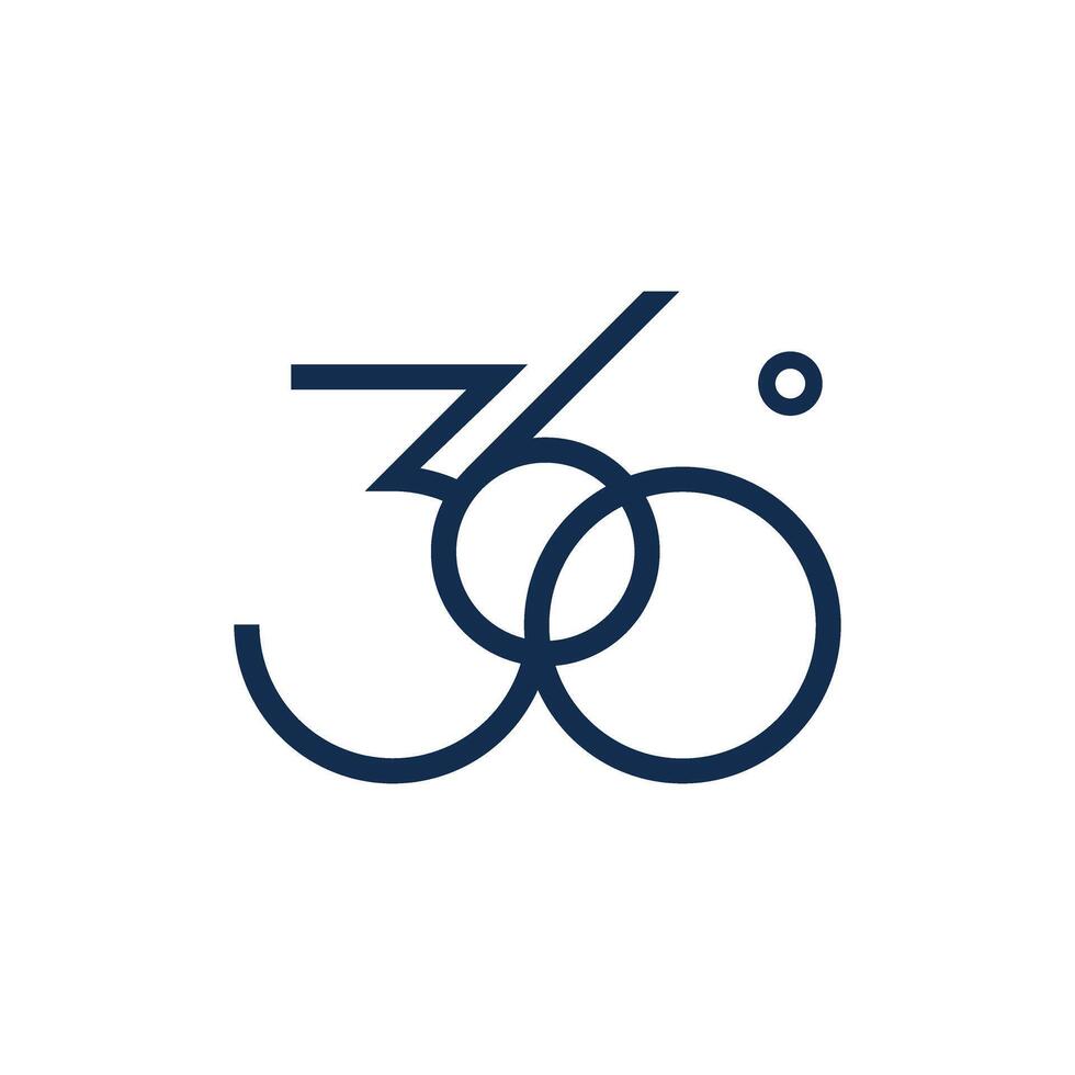 360 degree line art logo vector