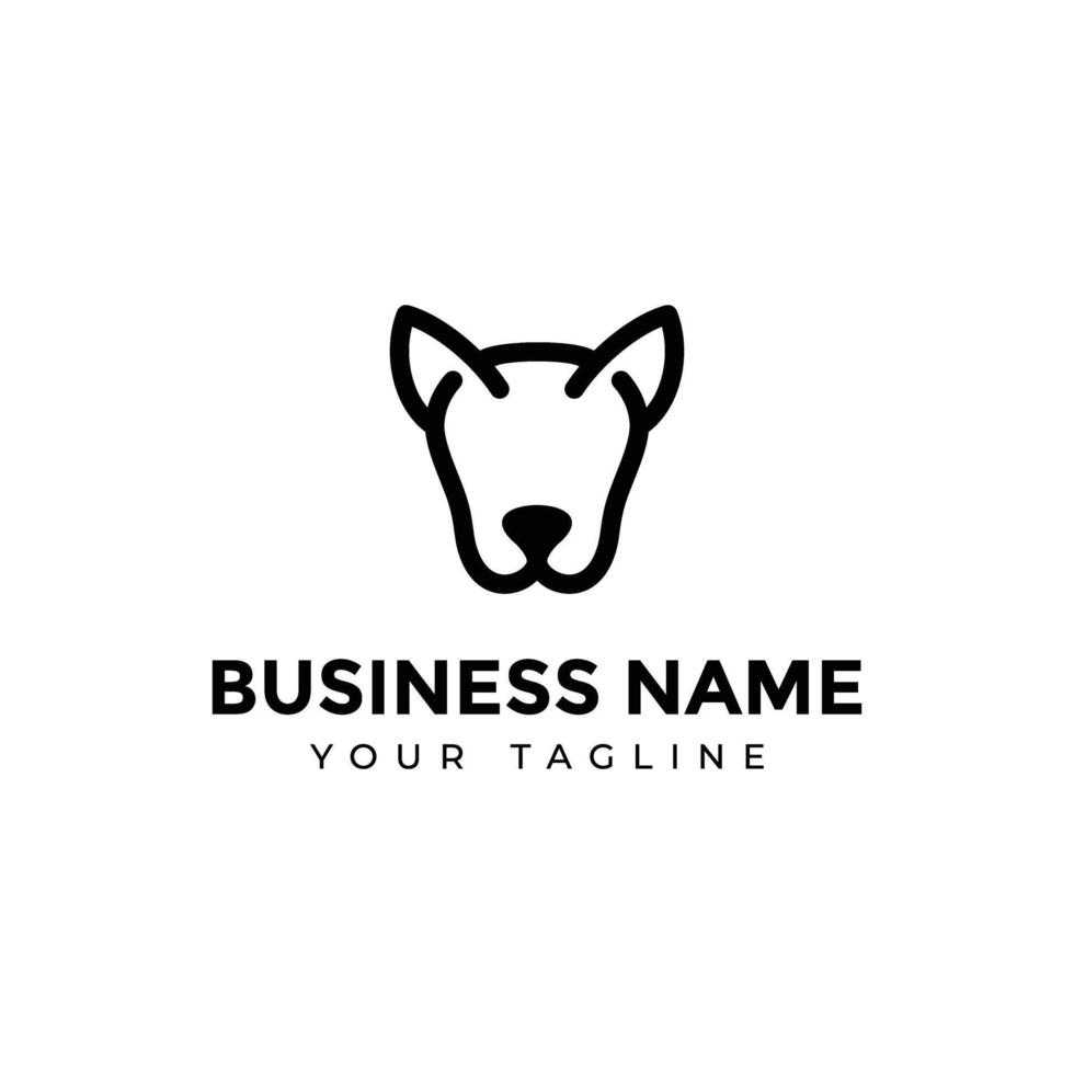 abstract dog head logo icon vector