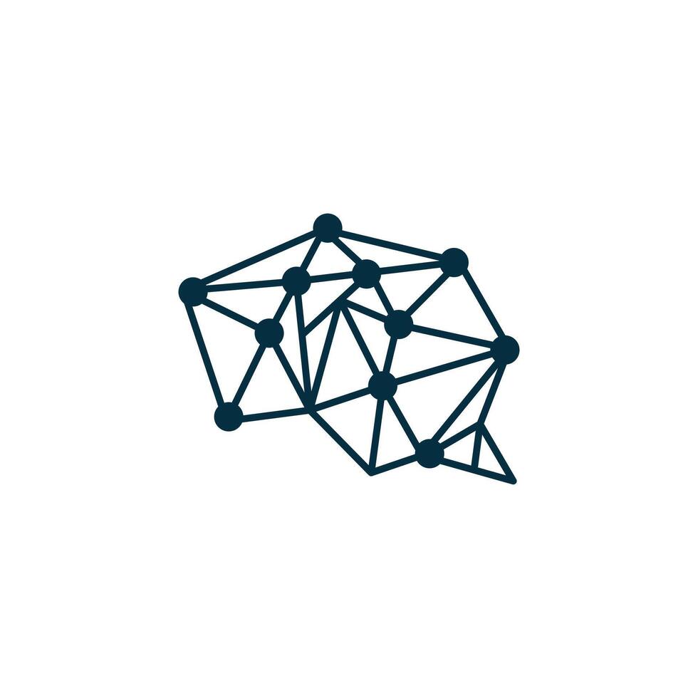 geometric modern brain logo design vector