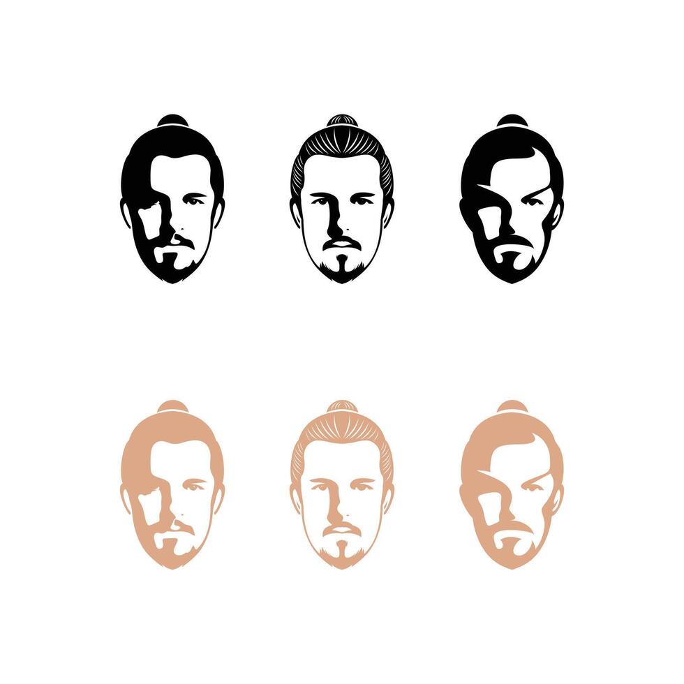 Silhouette of hipster man head logo vector