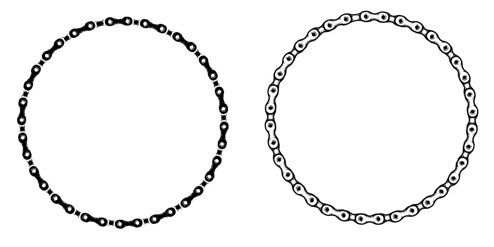 bicycle chain link round. cycle chain link collection. Set of motorcycle link. illustration vector