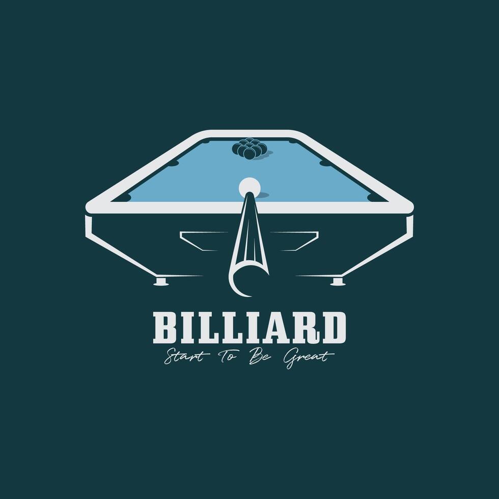 Billiard logo vintage retro badge with creative design vector