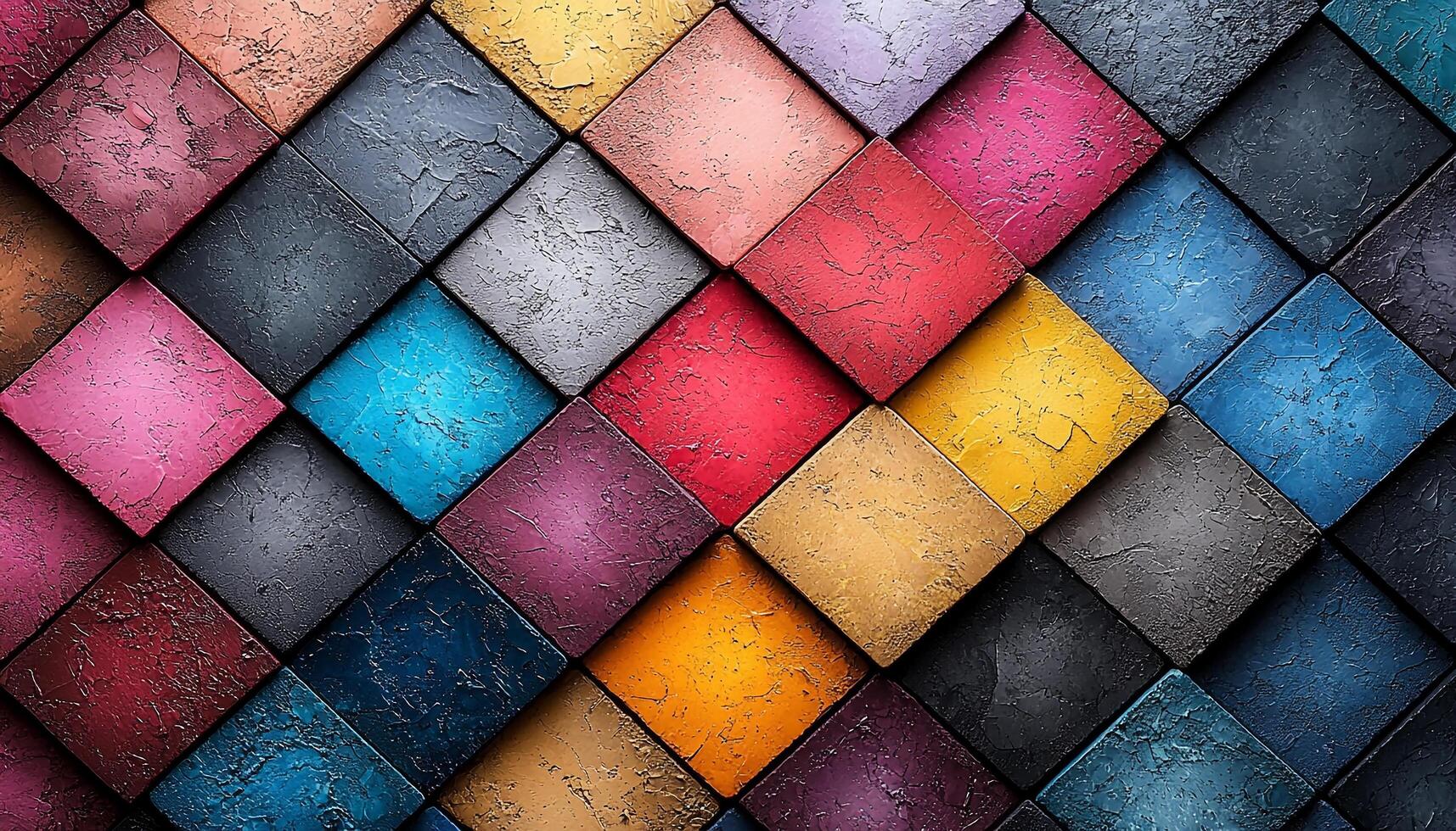 Geometric shape repetition on shiny tile flooring indoors generated by AI photo