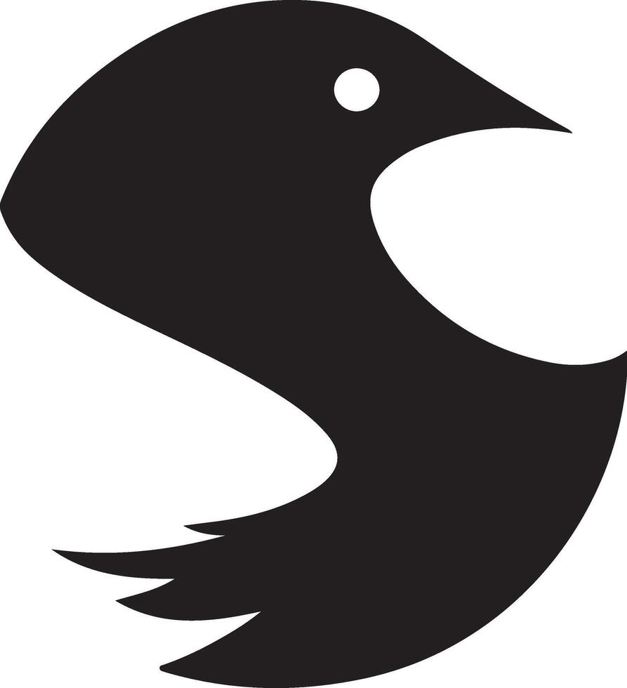a black bird with a white background vector